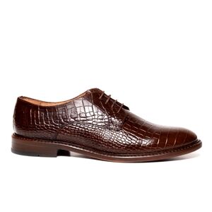 Duque di Galliano Lace-up Croc Leather Lace-Up Dress Shoe Mens 6.5 Brown Mexico